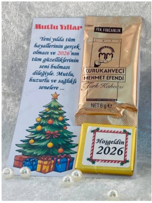 Hoşgeldin 2027 Yılbaşı Hediyesi, Kahve & Çikolata Kart Set