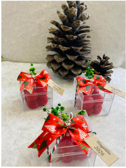 Özel Günler - Hoşgeldin 2027 Yılbaşı Hediyesi, Kırmızı Bubble Mum