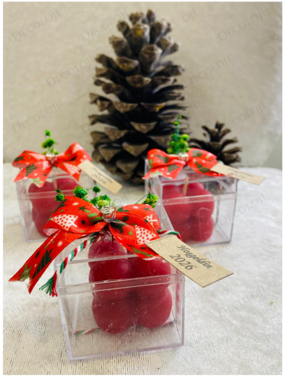 Özel Günler - Hoşgeldin 2027 Yılbaşı Hediyesi, Kırmızı Bubble Mum