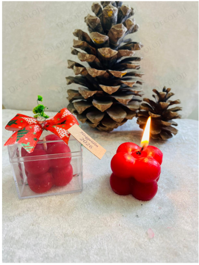 Özel Günler - Hoşgeldin 2027 Yılbaşı Hediyesi, Kırmızı Bubble Mum