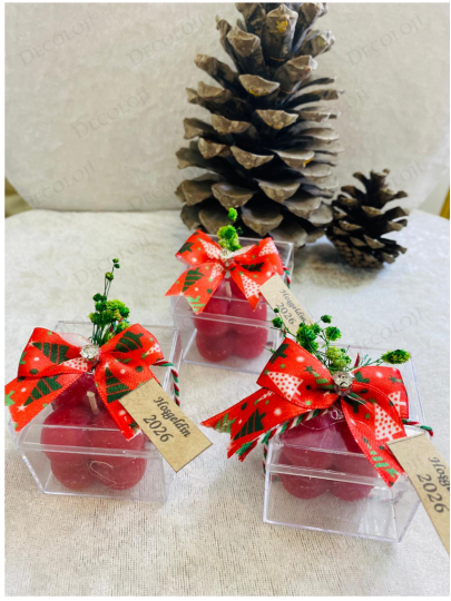 Özel Günler - Hoşgeldin 2027 Yılbaşı Hediyesi, Kırmızı Bubble Mum