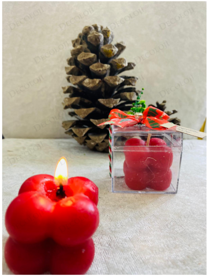 Özel Günler - Hoşgeldin 2027 Yılbaşı Hediyesi, Kırmızı Bubble Mum