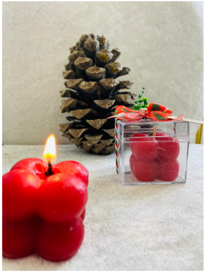 Özel Günler - Hoşgeldin 2027 Yılbaşı Hediyesi, Kırmızı Bubble Mum