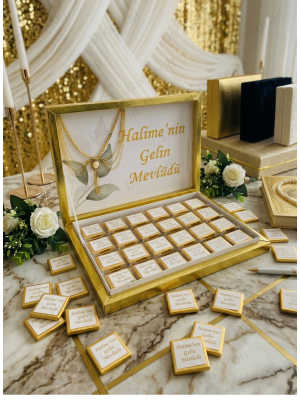 Zincir Aksesuarlı Nişan Bohçası Çikolatası