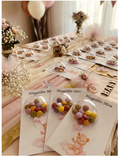 Ayıcık Temalı Kart & Balonlu Bonibon Şekeri Hoşgeldin Kız Bebek Hediyelik Ayıcık Temalı Kart & Balonlu Bonibon Şekeri Hoşgeldin Kız Bebek Hediyelik