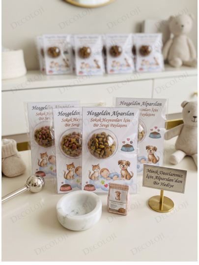 Kedi Mamalı & Patili Bebek Hatıra Kartı Yenidoğan Erkek Bebek Hediyelik Kedi Mamalı & Patili Bebek Hatıra Kartı Yenidoğan Erkek Bebek Hediyelik