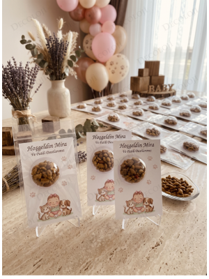Kedi Mamalı & Patili Bebek Hatıra Kartı Yenidoğan Kız Bebek Hediyelik Kedi Mamalı & Patili Bebek Hatıra Kartı Yenidoğan Kız Bebek Hediyelik