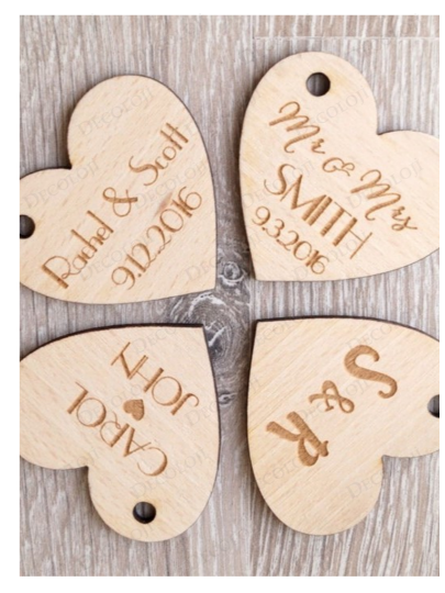 Nikah Şekeri - Kalp MDF Magnet Hediyelik