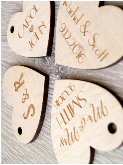 Nikah Şekeri - Kalp MDF Magnet Hediyelik