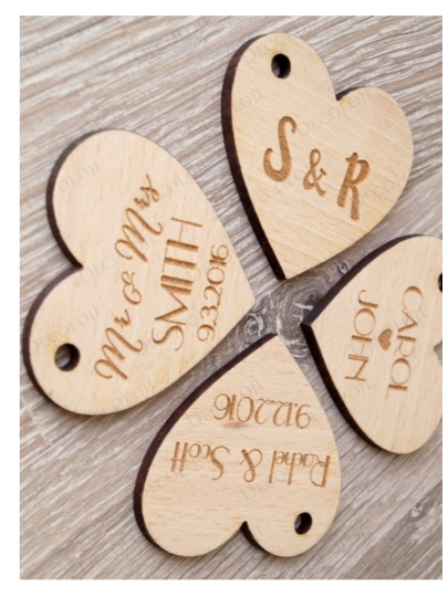 Nikah Şekeri - Kalp MDF Magnet Hediyelik